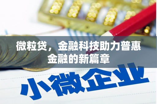 安图微粒贷，金融科技助力普惠金融的新篇章