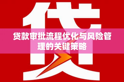 安图贷款审批流程优化与风险管理的关键策略