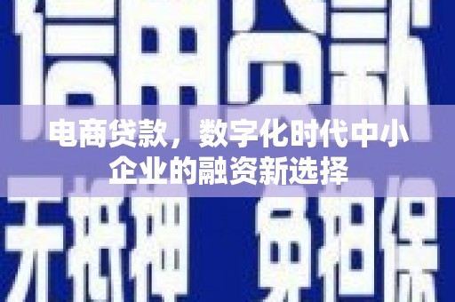 安图电商贷款，数字化时代中小企业的融资新选择