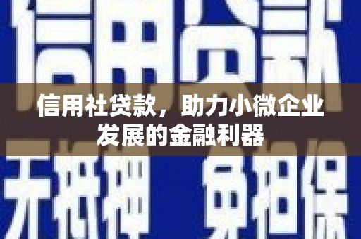 安图信用社贷款，助力小微企业发展的金融利器