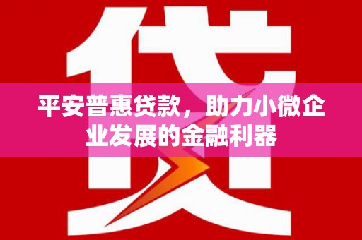 安图平安普惠贷款，助力小微企业发展的金融利器