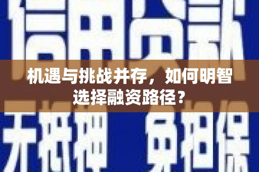 安图机遇与挑战并存，如何明智选择融资路径？