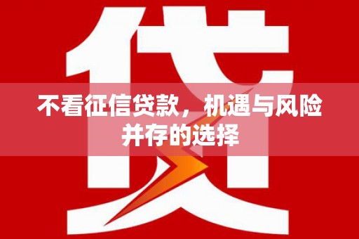 安图不看征信贷款，机遇与风险并存的选择